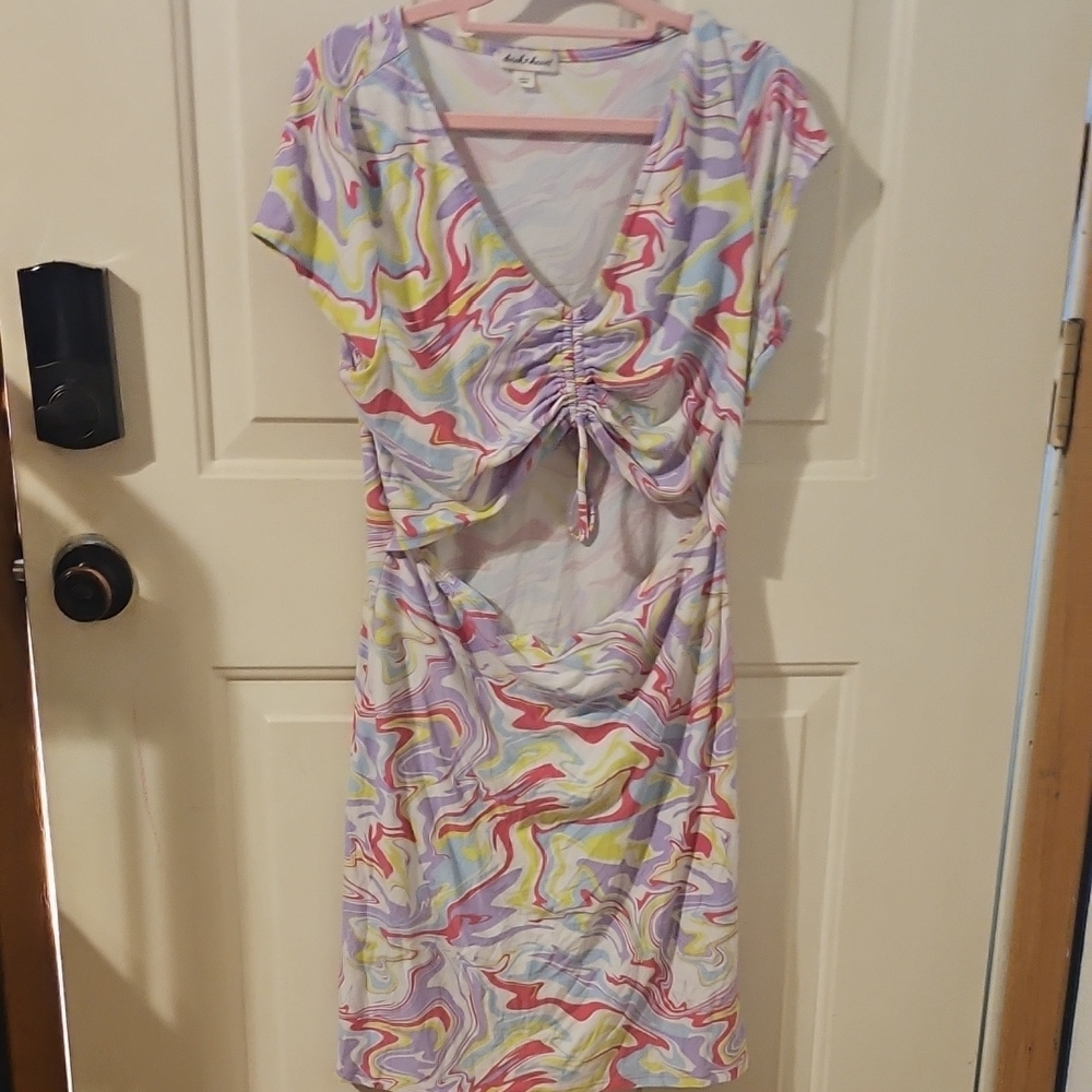 Multi-colored Swirl Pattern Dress